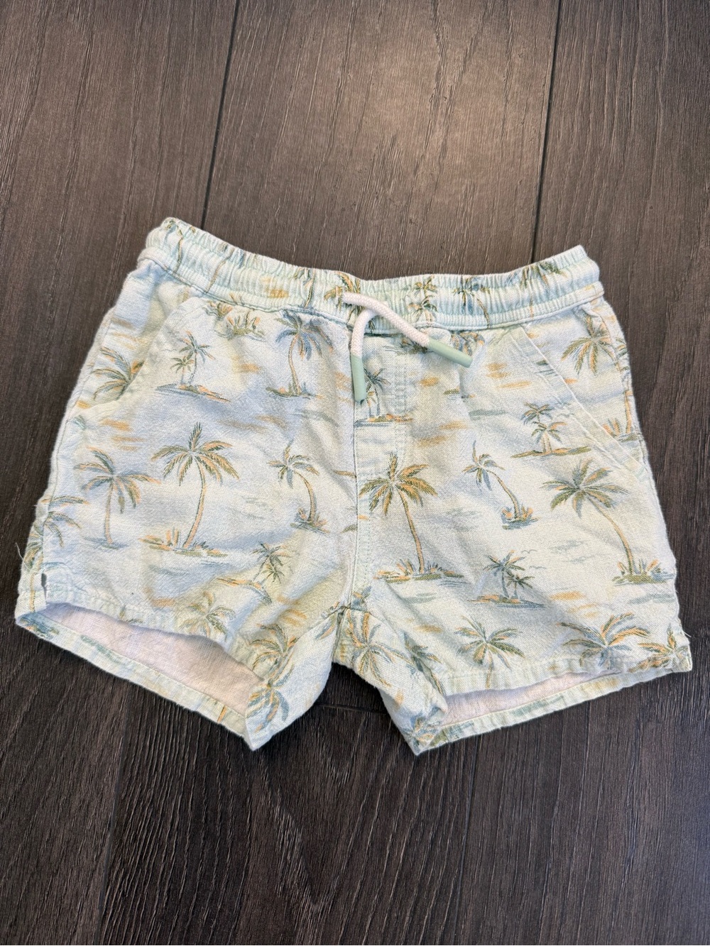 Scene & Heard Light Blue Palm-Print Cotton Shorts